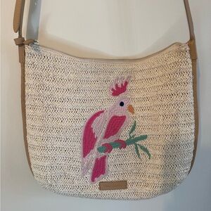Vera Bradley Straw Parrot Crossbody Handbag